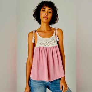NWT Lucky Brand crochet tank - Medium